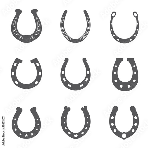 Canvas-taulu Set of horseshoe, vector