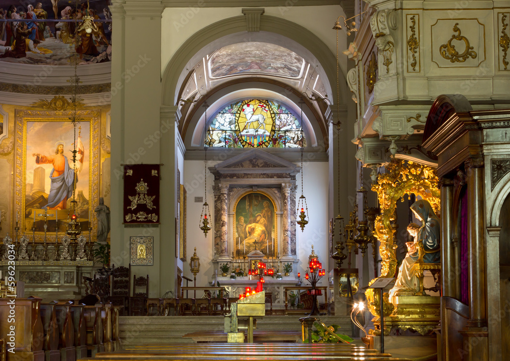 Interior of the Duomo in Palmanova, Italy