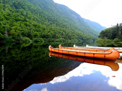 Rivière Québec Amérique Canada Canoë Indien Lac Lake Indian