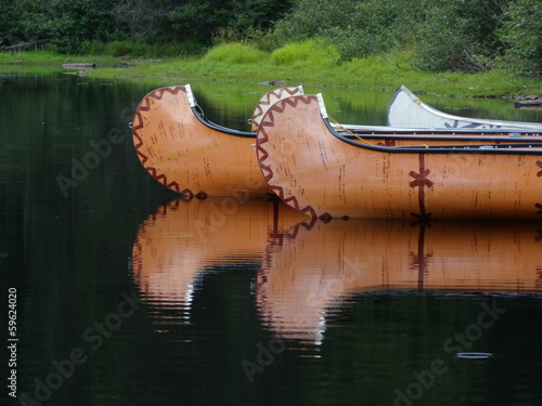 Rivière Québec Amérique Canada Canoë Indien Lac Lake Indian photo