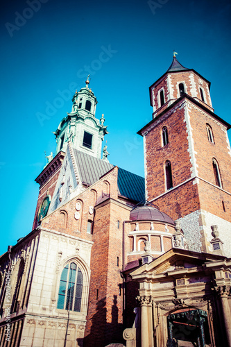 Fototapeta Naklejka Na Ścianę i Meble -  Wawel Cathedral,famous Polish landmark on the Wawel Hill,Cracow