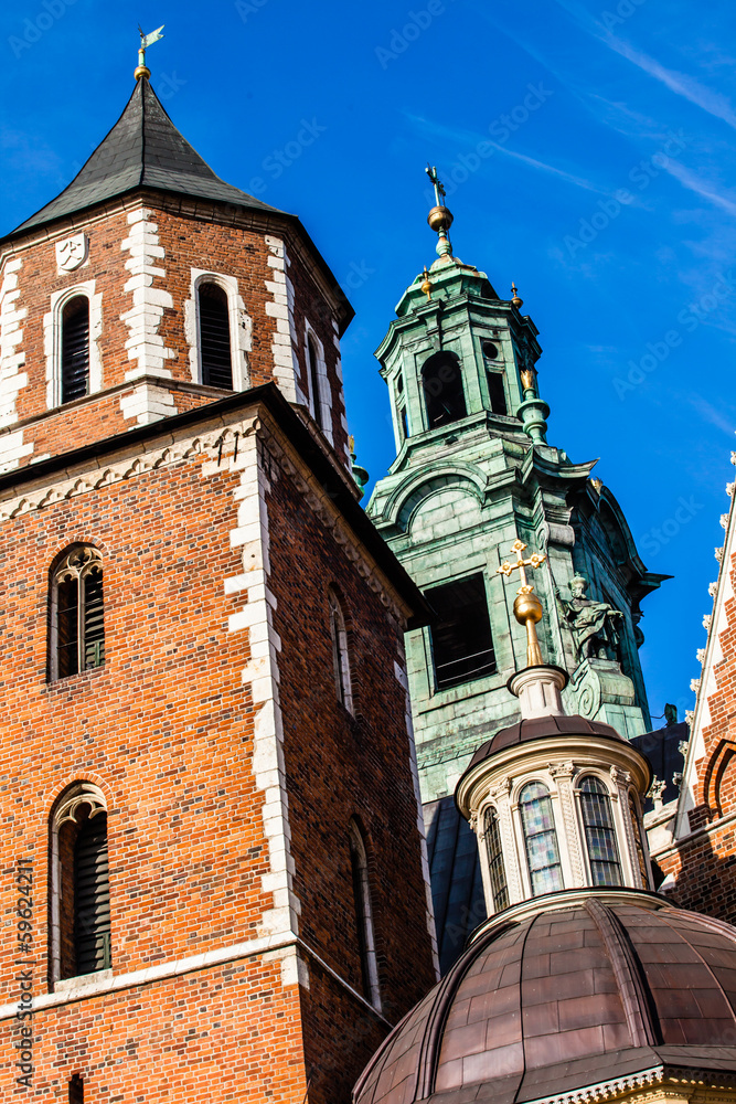 Fototapeta premium Wawel Cathedral,famous Polish landmark on the Wawel Hill,Cracow