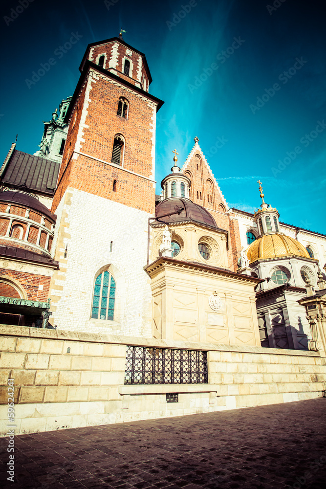 Obraz premium Wawel Cathedral,famous Polish landmark on the Wawel Hill,Cracow