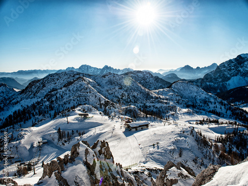 Alps in winter, Ski resort Nassfeld - Mountains Alps, Austria © sgabby2001