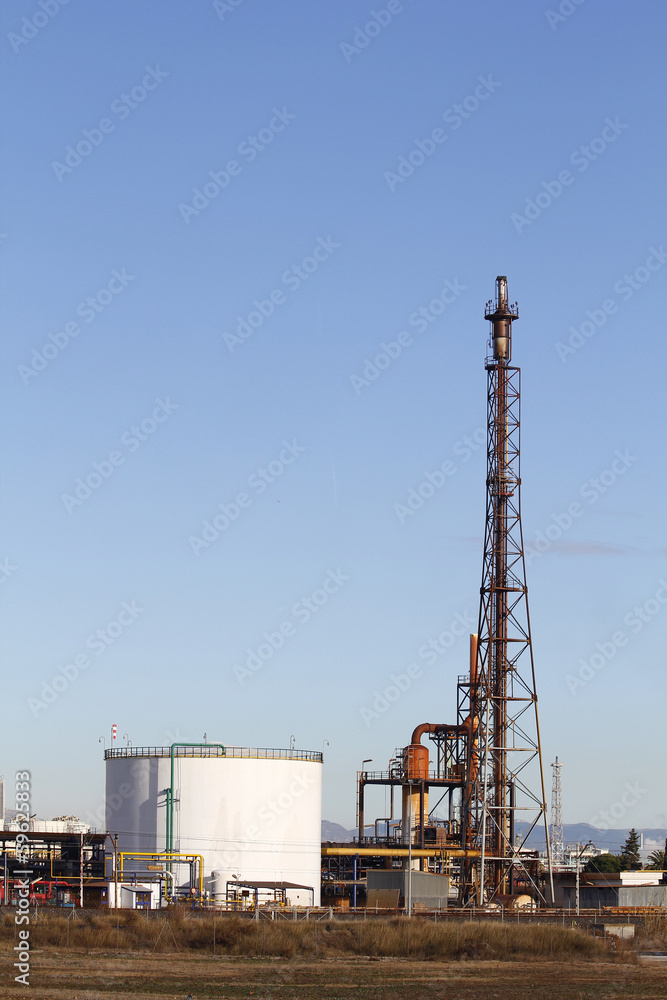 High tower in a refinery High tower in a refinery