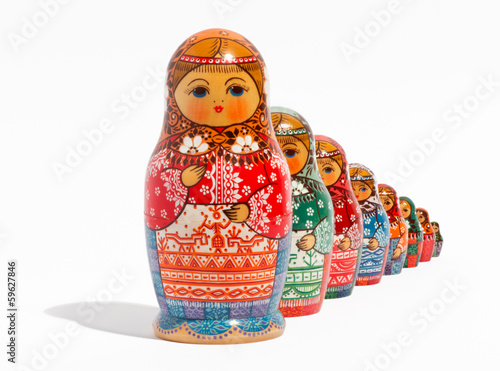 Foto Close-up of traditional Russian matryoshka dolls