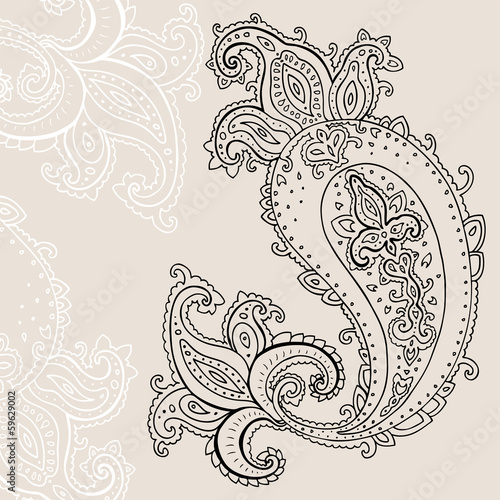 Hand Drawn Paisley ornament.