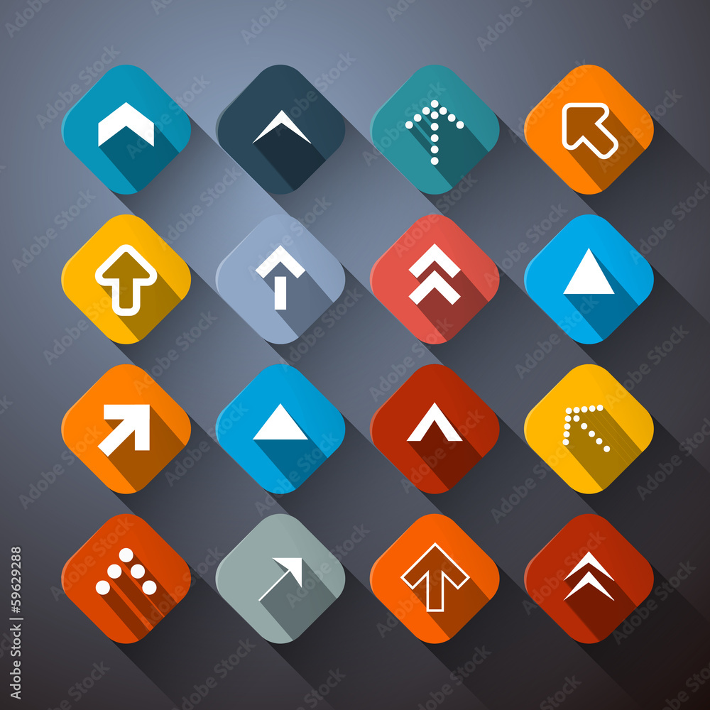 Retro Colorful Abstract Arrows Set Retro Colorful Abstract Arrows Set