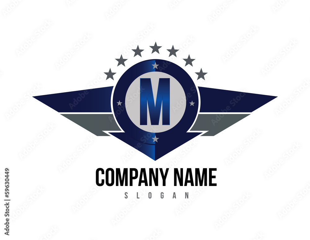 Letter M shield logo Letter M shield logo