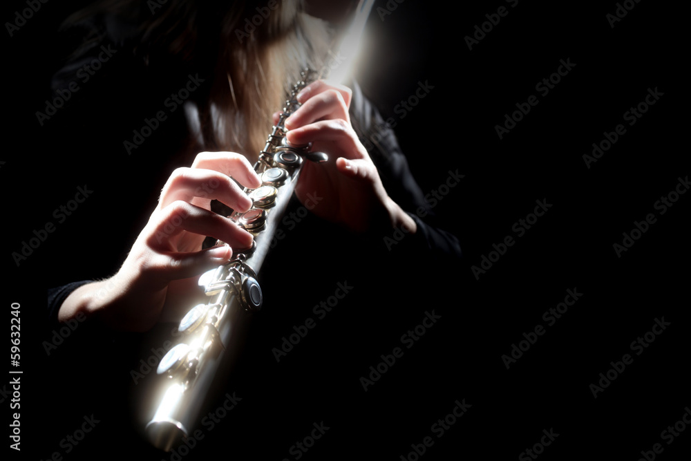 Fényképezés Flute music instrument flutist playing - az Europosters.hu
