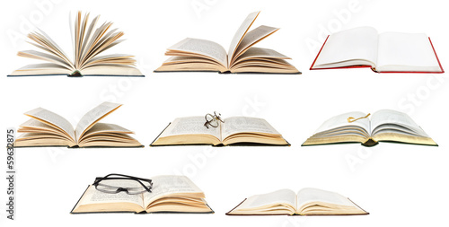 Obraz na plátně set from open books
