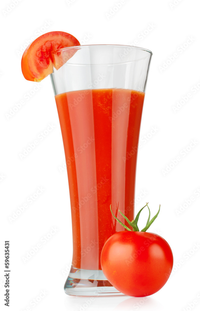 Glass of tomato juice with tomatoes Glass of tomato juice with tomatoes