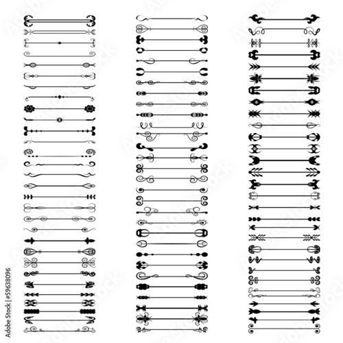 Calligraphic Design Elements - Isolated On White Background