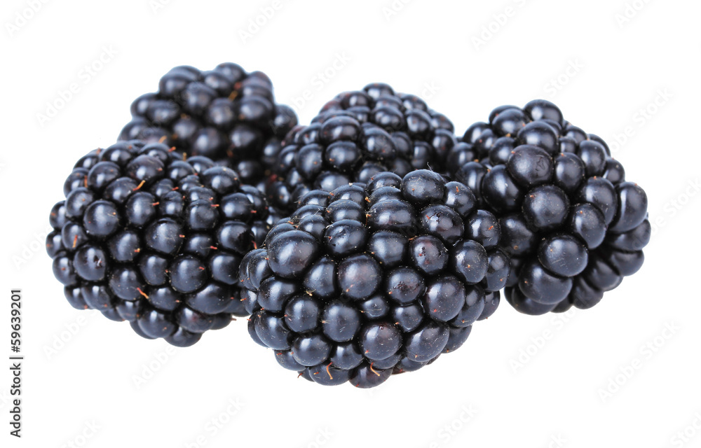 Sweet blackberries isolate on white Sweet blackberries isolate on white