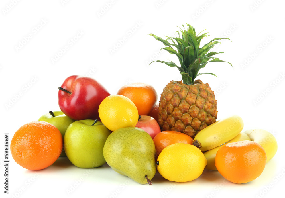 Beautiful fruits isolated on white