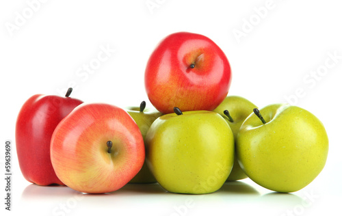 Tasty ripe apples isolated on white