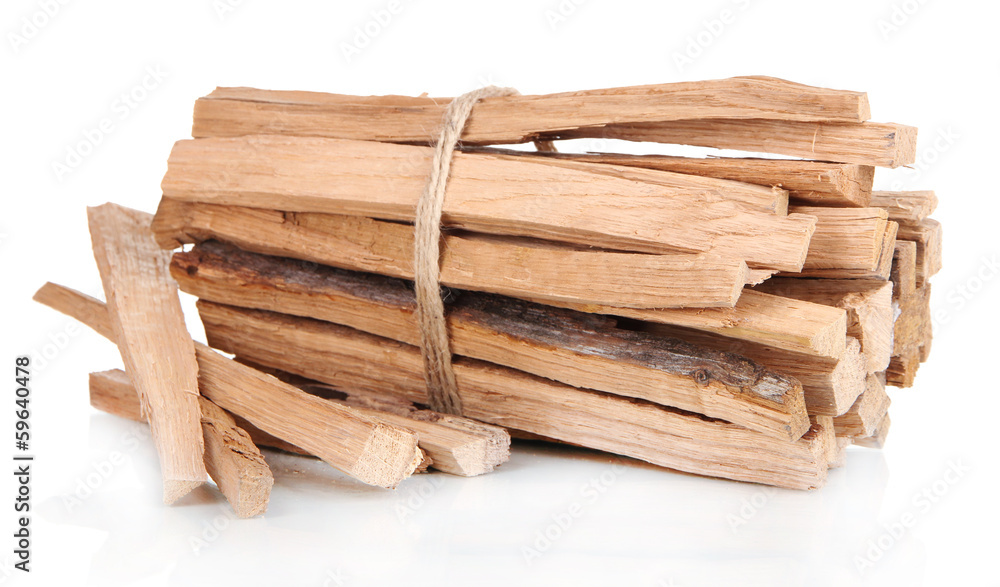 Fototapeta premium Stack of firewood isolated on white