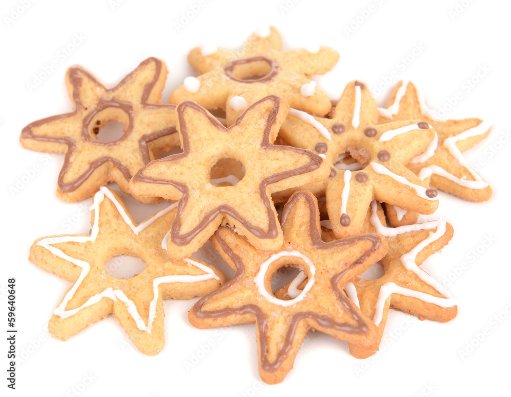 Delicious Christmas cookies isolated on white Delicious Christmas cookies isolated on white