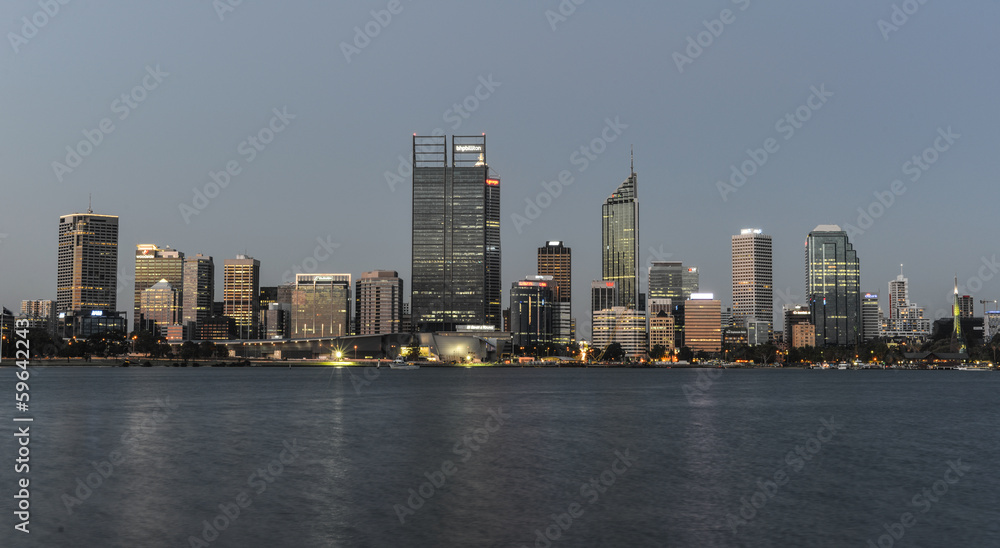 Perth Skyline reflected in the Swan River Perth Skyline reflected in the Swan River