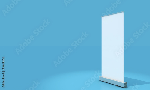 Blank Roll up display,Poster showing,3d rendered