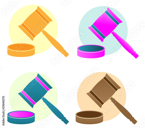Cuadro en lienzo Gavel illustration collection