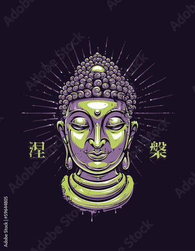 Vector buddha print