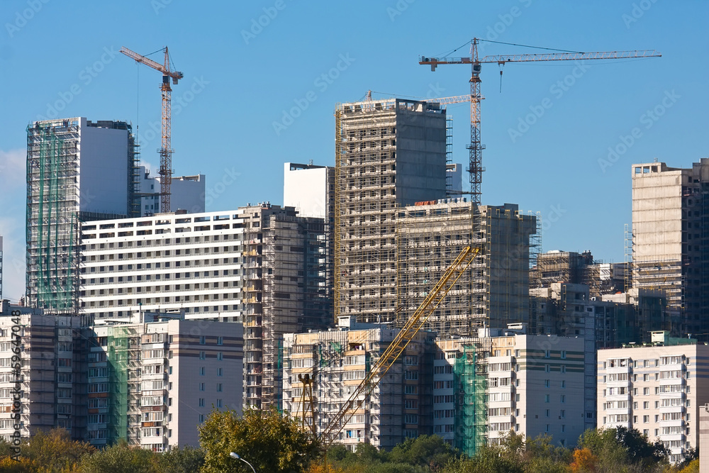 Modern apartment buildings