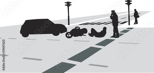 traffic accident silhouette vector