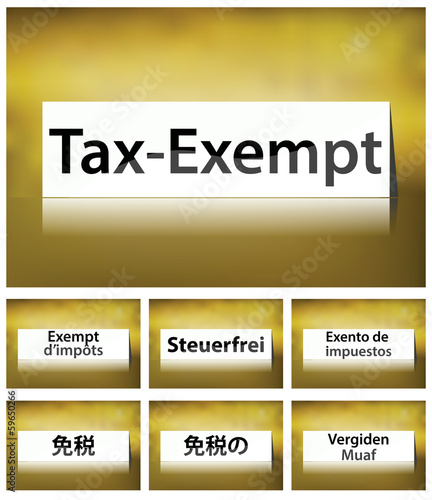 Tax-Exempt Concept on white background