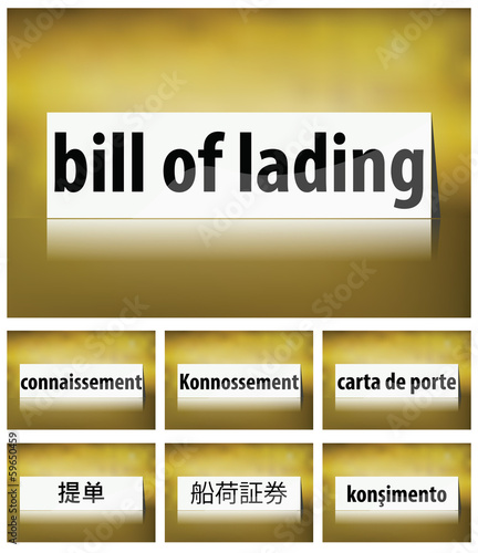 Bill of Lading Concept on white background