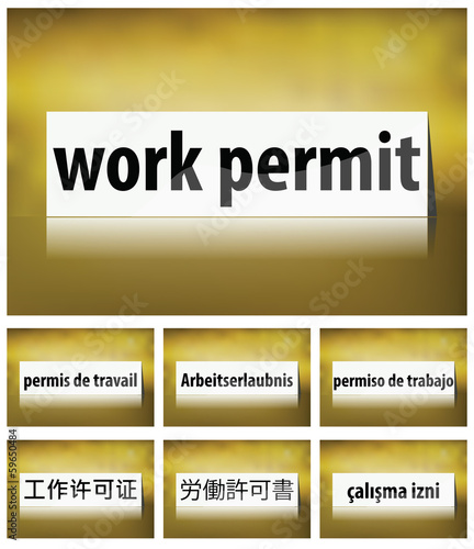 Work Permit Concept on white background