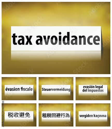 Tax Avoidance Concept on white background