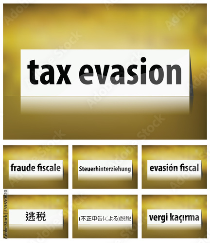 Tax Evasion Concept on white background