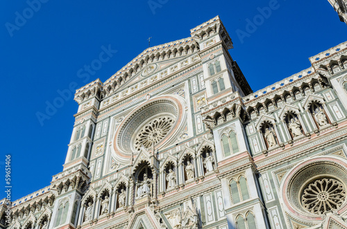 Santa Maria del Fiore facade in clear sky