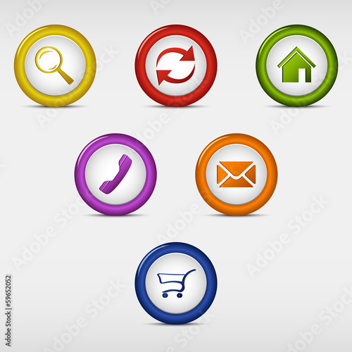 Free Download Set of colored round web buttons - GFXLoad