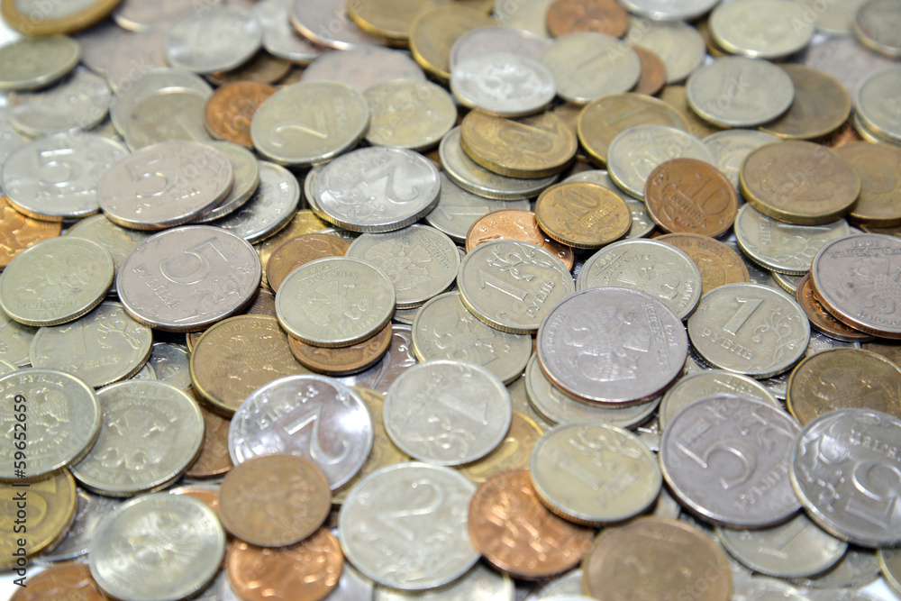 Background from the Russian metallic currency Background from the Russian metallic currency
