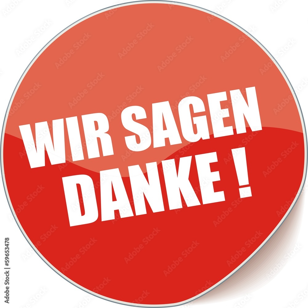 étiquette wir sagen danke Stock-Vektorgrafik | Adobe Stock