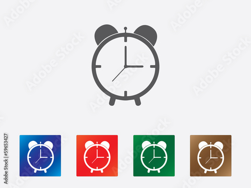 Alarm clock icons set illustration