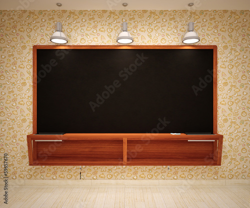 Εκτύπωση καμβά Blank Black School Chalk Board