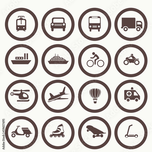 Transportation icons design elements
