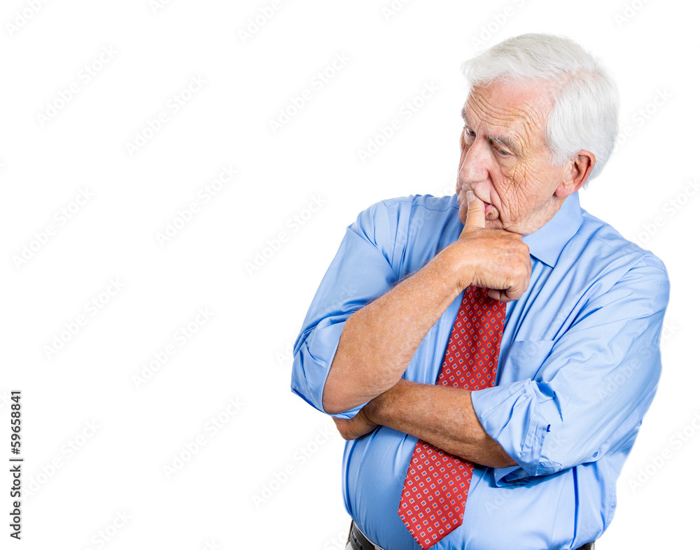 Old, sad thoughtful business man Old, sad thoughtful business man