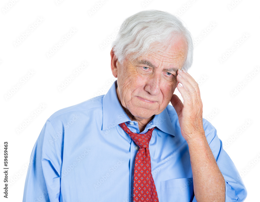 Sad, depressed, lonely, unhappy old man, senior executive Sad, depressed, lonely, unhappy old man, senior executive