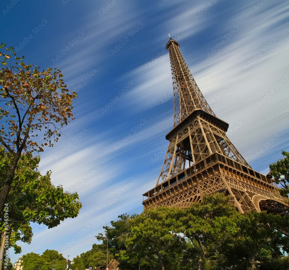 Eiffel Tower in Paris long exposure Eiffel Tower in Paris long exposure