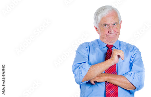 Unhappy, annoyed, grumpy, skeptical old man