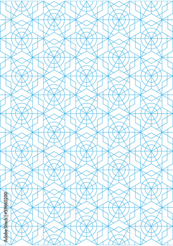 Repeating blue geometric lines on white background