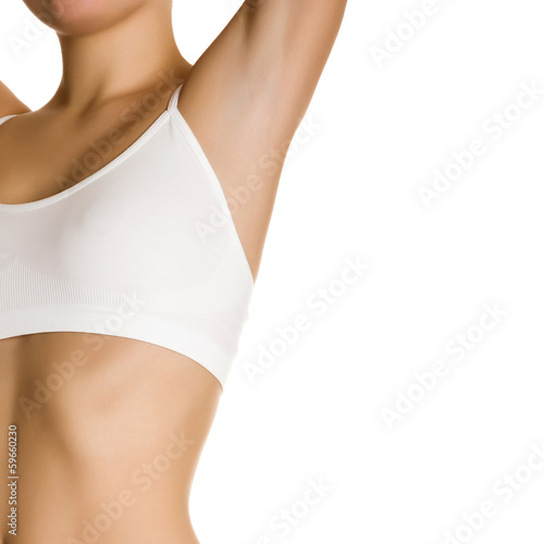 Female waxing armpit in a beauty salon. Ideal smooth clear skin