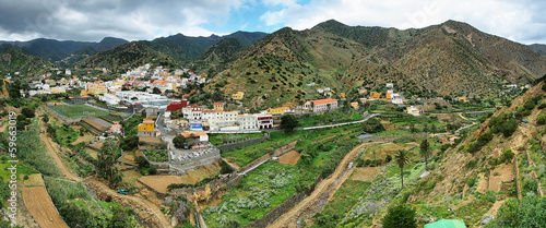 Vallehermoso panorama in Gomera Island, Canary island, Spain photo