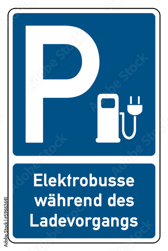 parksymbol parken elektrobusse während des ladevorgangs photo