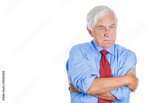 Φωτογραφία Portrait old guy, senior executive with disgust on his face