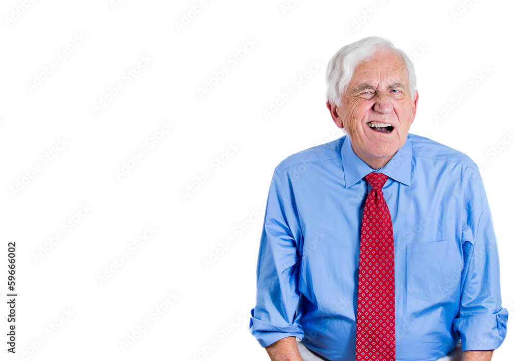 Old man, senior executive having hearing problems Old man, senior executive having hearing problems